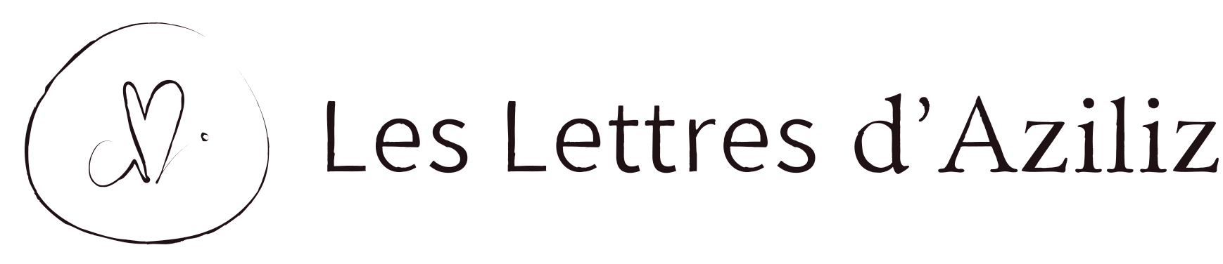 Logo Les lettres d'Aziliz texte contour blanc